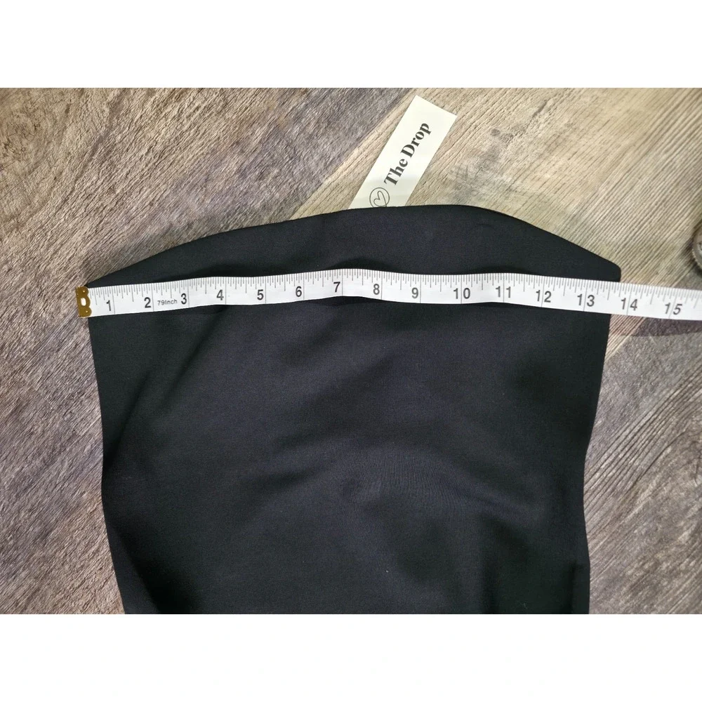 The Drop Lillian Strapless Maxi Dress Black Ivory Size S NWT Colorblock - Picture 3 of 8